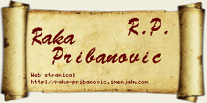 Raka Pribanović vizit kartica